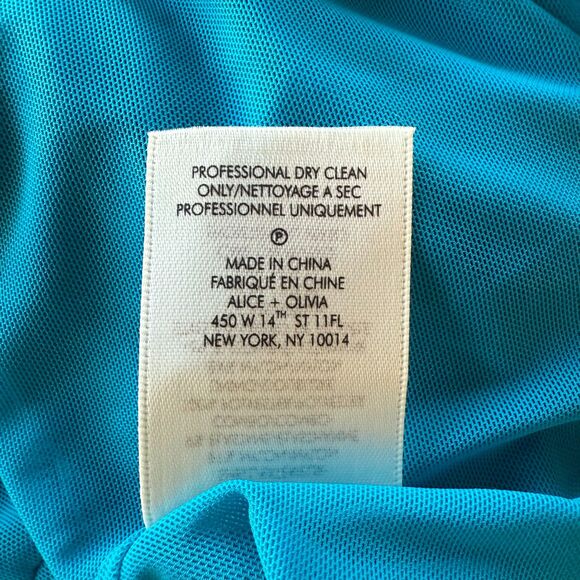 NWT Alice + Olivia Nelle Spaghetti Strap Cut Out Back Maxi Dress in Ocean Blue 6 - Picture 10 of 14